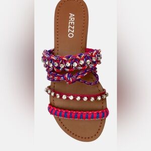 Arezzo Pink and Blue Strappy Sandals NWT
